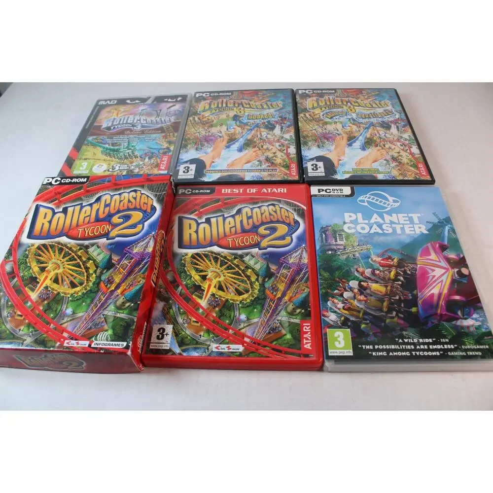 6 games: RollerCoaster Tycoon Games (Personal Computer PC) Authentic, tested